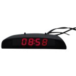 Digital Thermometer + voltmeter + clock with red leds, lighter / cigarette socket connection, for auto